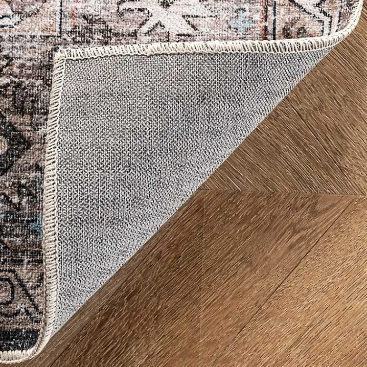 Accent Rugs-Kirklands Home Orange Distressed Medallion Washable Runner