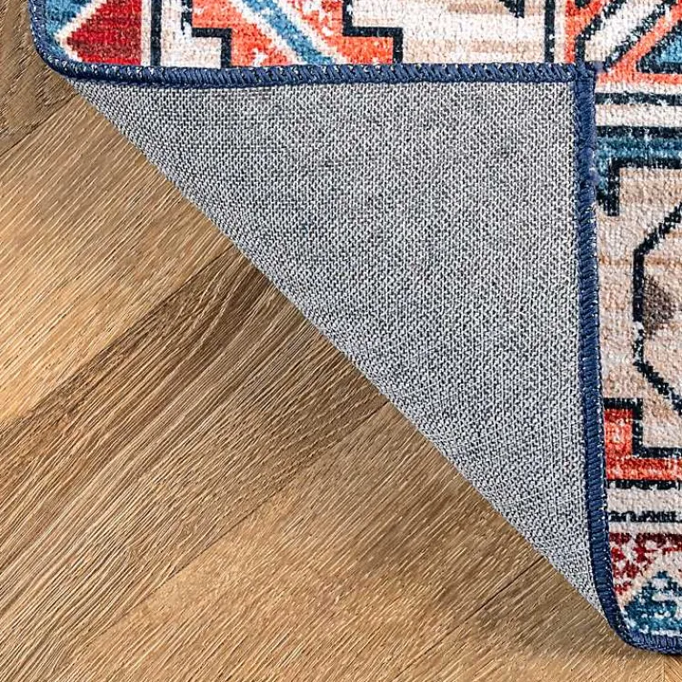 Area Rugs-Kirklands Home Orange Faded Medallion Washable Runner