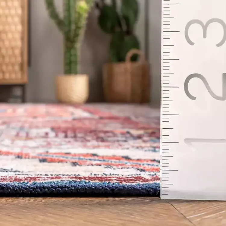 Area Rugs-Kirklands Home Orange Faded Medallion Washable Runner