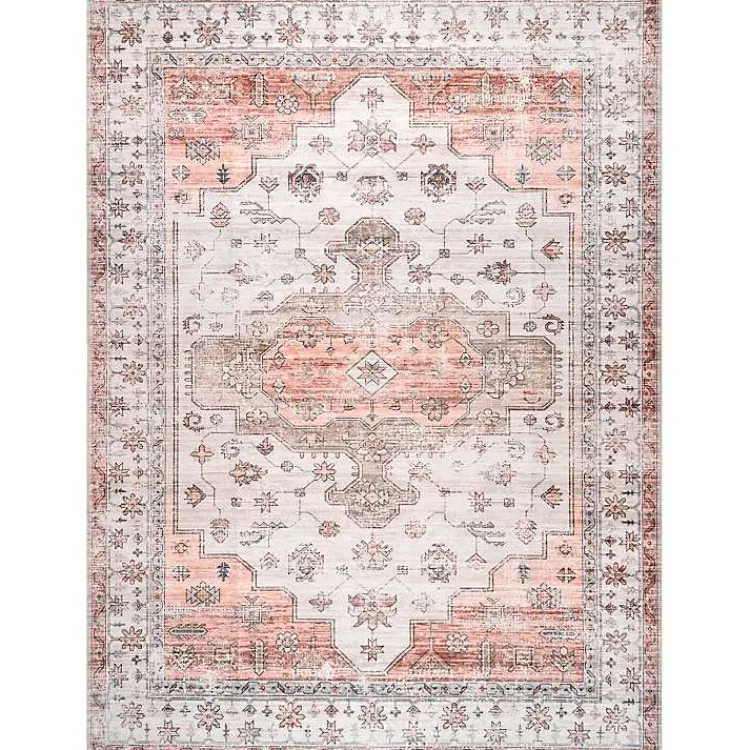 Area Rugs-Kirklands Home Natural Faded Vintage Washable Area Rug, 4x6