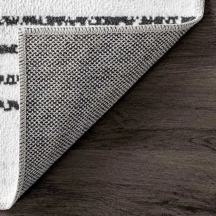 Area Rugs-Kirklands Home Black and Ivory Diamond Washable Area Rug, 4x6