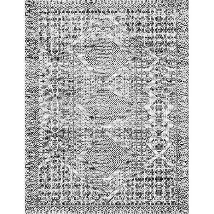 Accent Rugs-Kirklands Home Gray Abstract Pattern Washable Runner