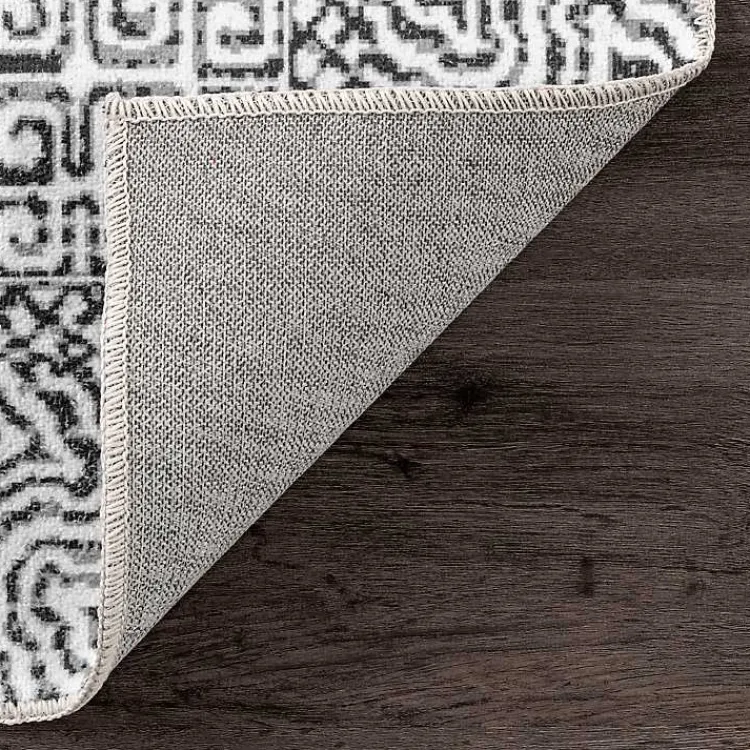 Accent Rugs-Kirklands Home Gray Abstract Pattern Washable Runner