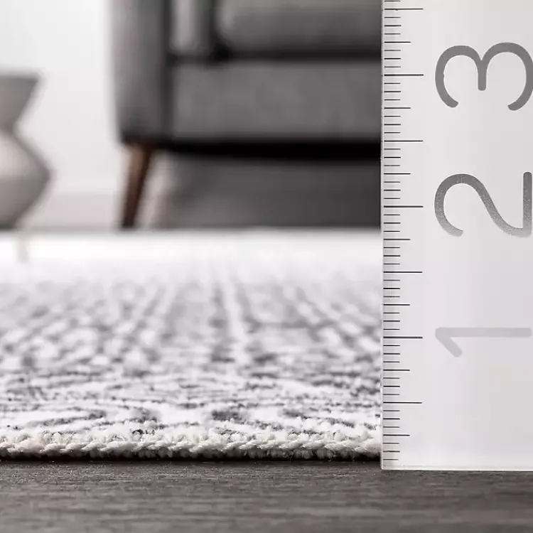 Area Rugs-Kirklands Home Gray Abstract Pattern Washable Area Rug, 5x8