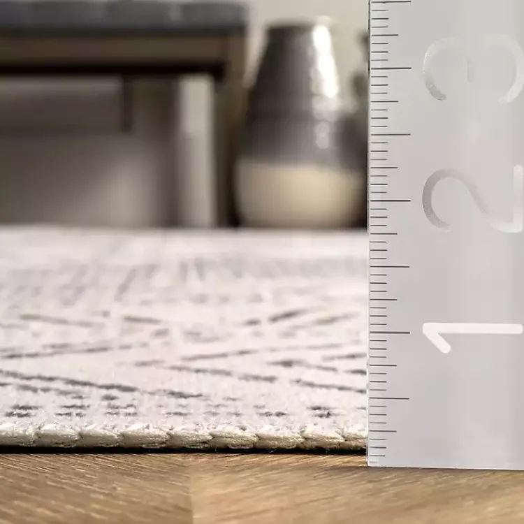 Area Rugs-Kirklands Home Gray Geometric Medallion Washable Area Rug, 5x8