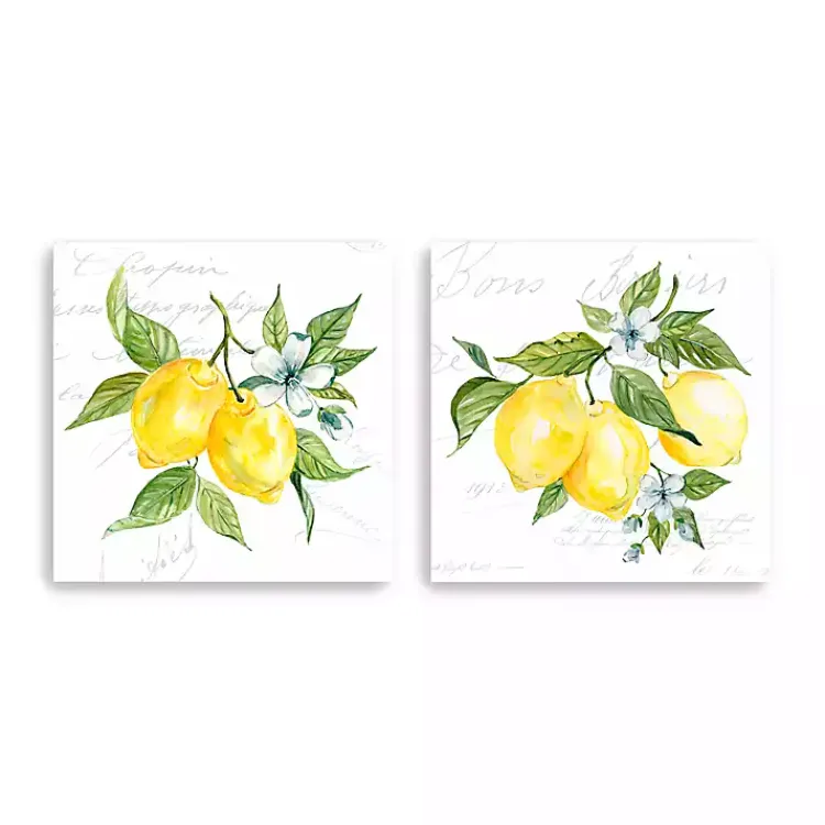 Canvas Art-Kirklands Home Lemon Squeeze Canvas Art Prints, Set of 2