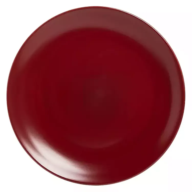 Dinnerware-Kirklands Home Matte Ceramic Dinner Plates, Set of 6 Red