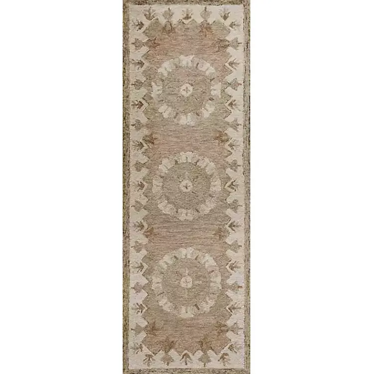 Area Rugs-Kirklands Home Mojave Medallion Wool Runner, 2x7