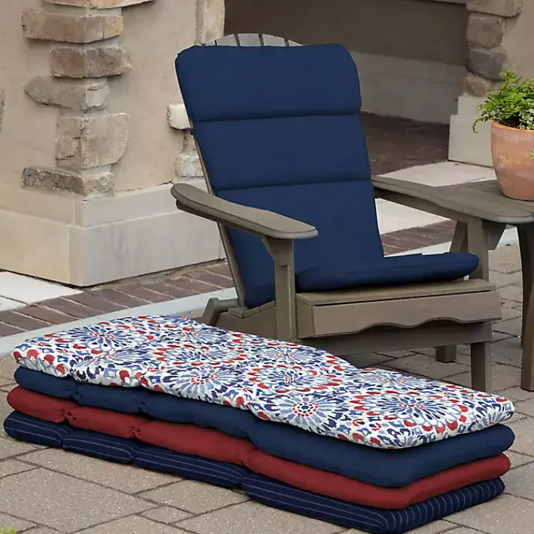 Outdoor Cushions & Pillows-Kirklands Home Sapphire Leala Texture Outdoor Adirondack Cushion Blue
