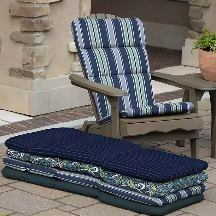 Outdoor Cushions & Pillows-Kirklands Home Sapphire Stripe Outdoor Adirondack Cushion Blue