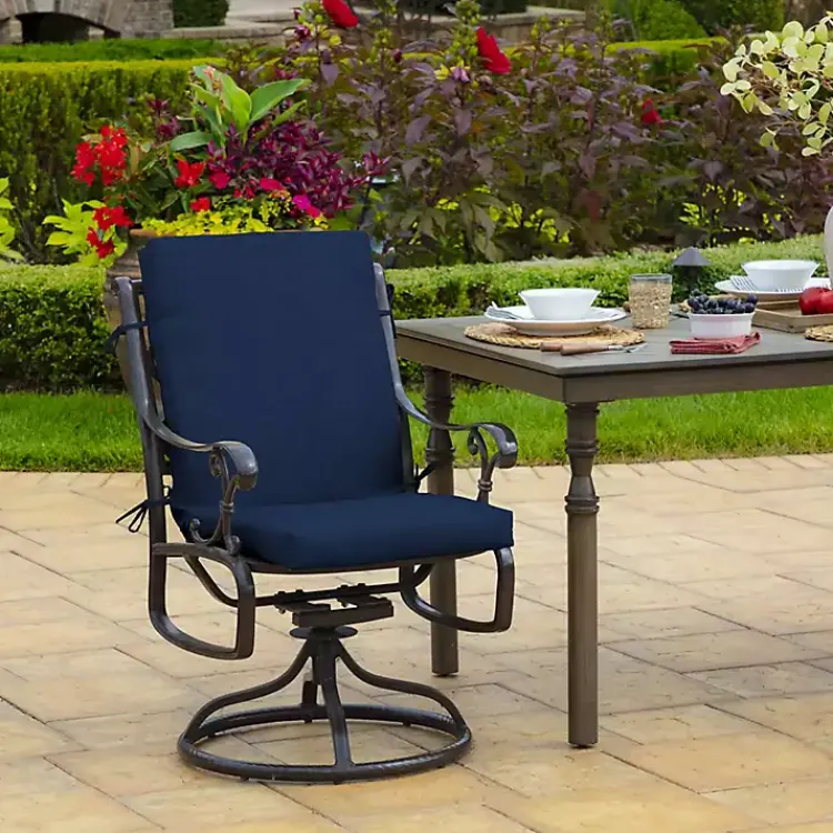 Outdoor Cushions & Pillows-Kirklands Home Sapphire Leala Luxe Outdoor Dining Chair Cushion Blue