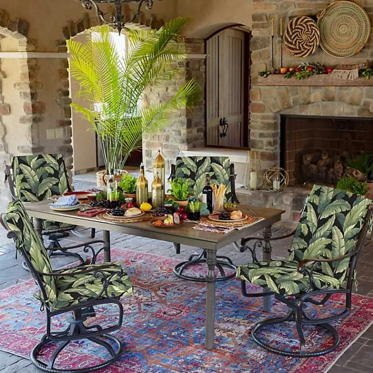 Outdoor Cushions & Pillows-Kirklands Home Onyx Cebu Luxe Outdoor Dining Chair Cushion Black