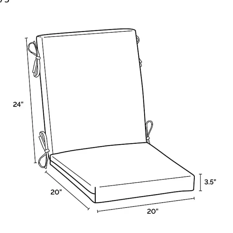 Outdoor Cushions & Pillows-Kirklands Home Ashland Jacobean Luxe Outdoor Dining Chair Cushion Black
