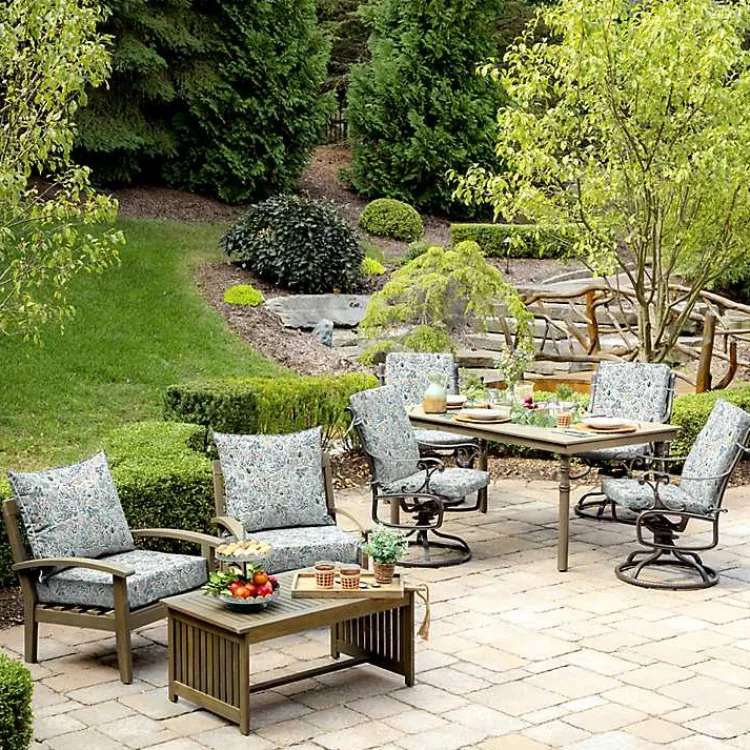 Outdoor Cushions & Pillows-Kirklands Home Millennial Leaf Luxe Outdoor Dining Chair Cushion White