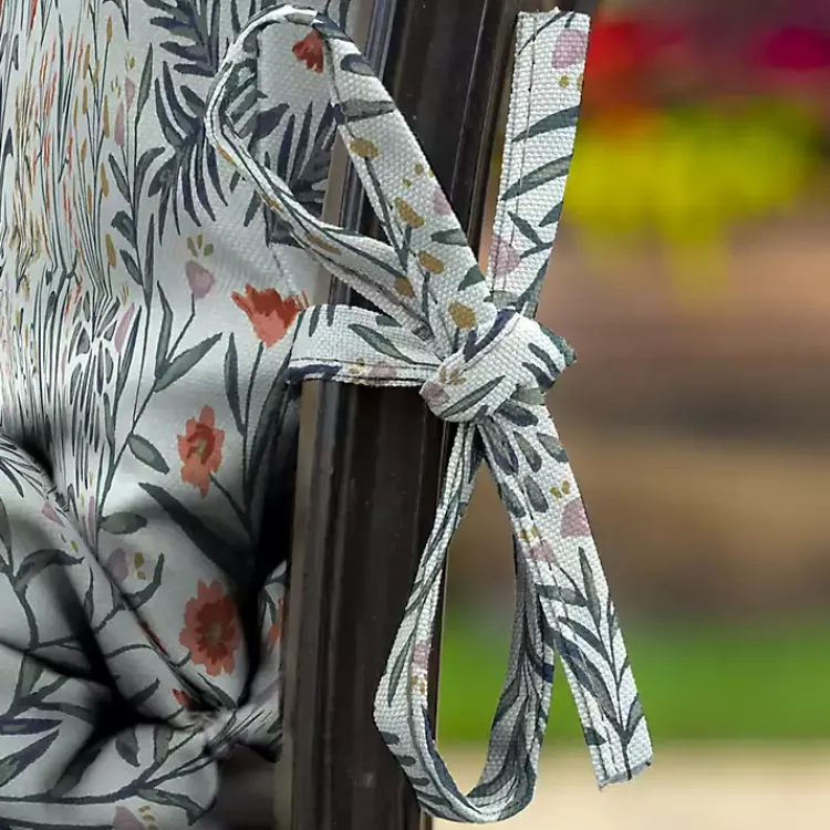 Outdoor Cushions & Pillows-Kirklands Home Millennial Leaf Luxe Outdoor Dining Chair Cushion White