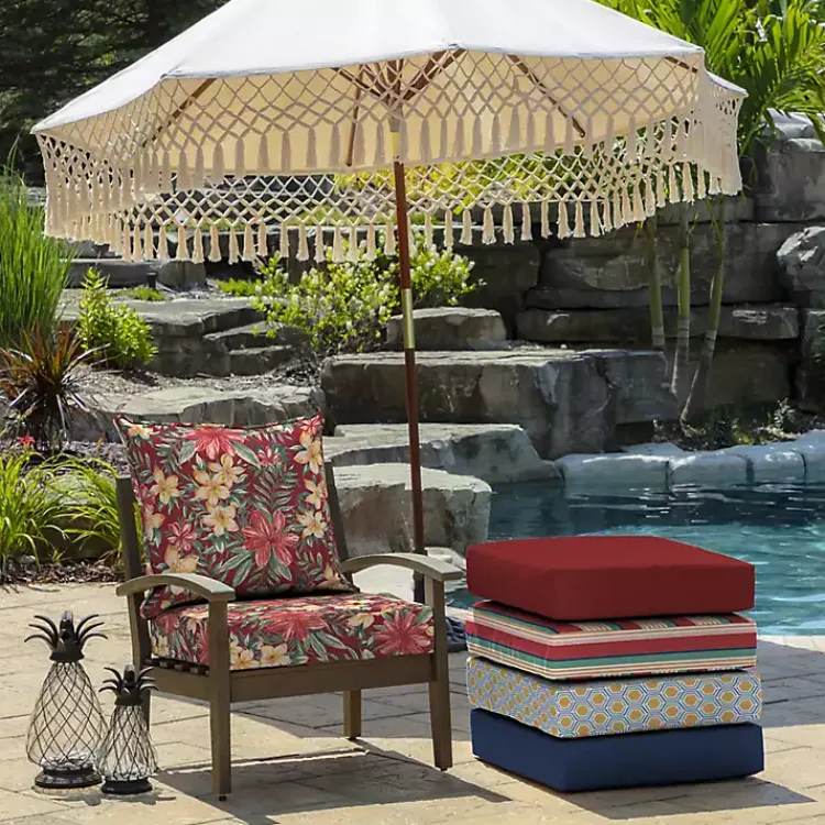 Outdoor Cushions & Pillows-Kirklands Home Ruby Tropical 2-pc. Outdoor Deep Seat Cushion