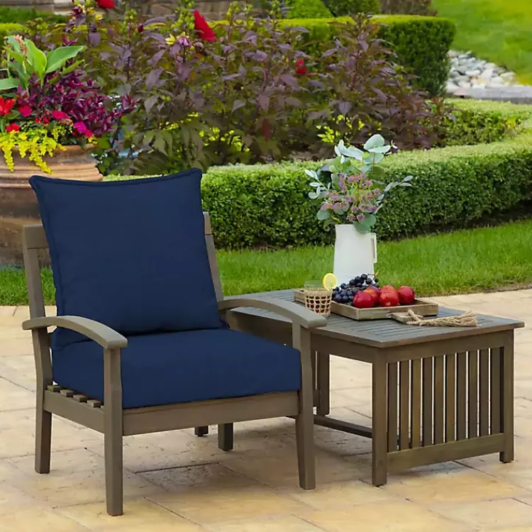 Outdoor Cushions & Pillows-Kirklands Home Sapphire Texture Outdoor Deep Seat Cushions Blue