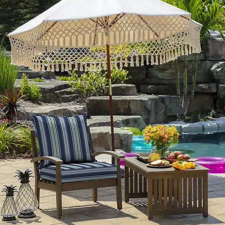 Outdoor Cushions & Pillows-Kirklands Home Sapphire Stripe 2-pc. Outdoor Deep Seat Cushion Blue