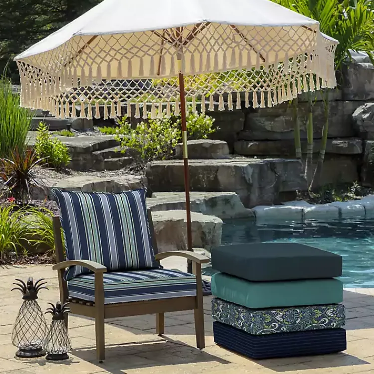 Outdoor Cushions & Pillows-Kirklands Home Sapphire Stripe 2-pc. Outdoor Deep Seat Cushion Blue