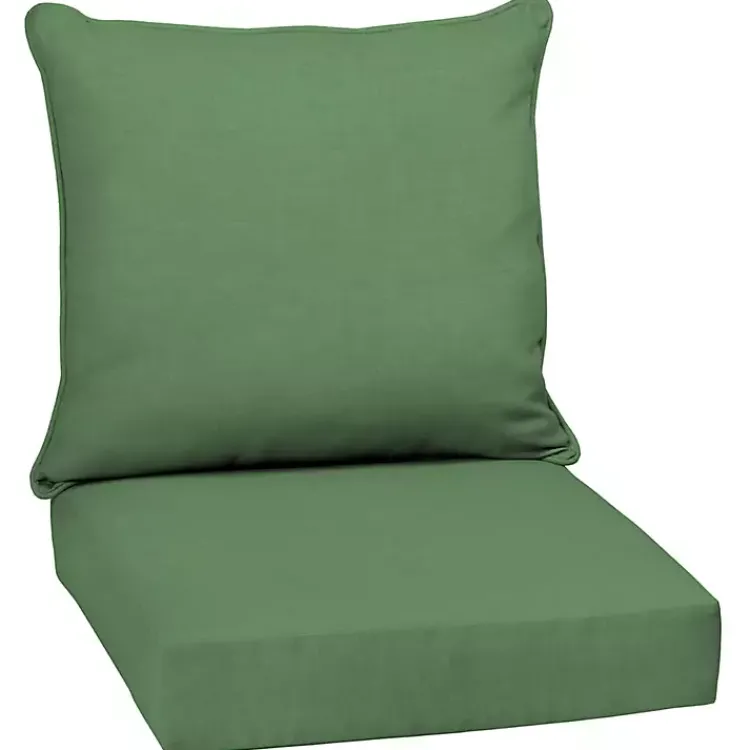 Outdoor Cushions & Pillows-Kirklands Home Moss Leala Texture Outdoor Deep Seat Cushions Green