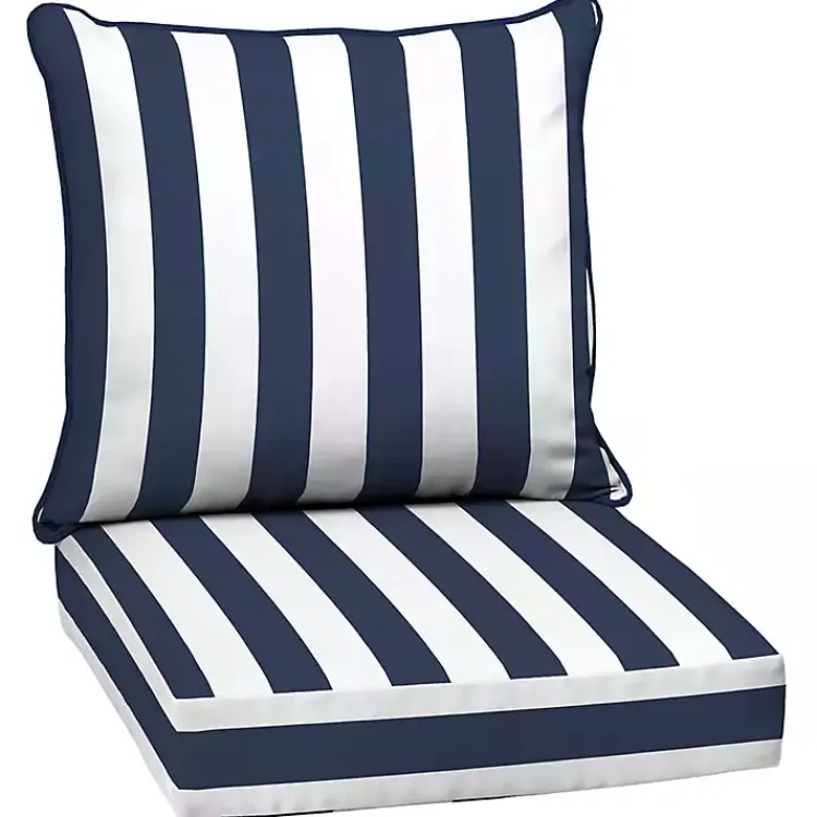 Outdoor Cushions & Pillows-Kirklands Home Sapphire Cabana 2-pc. Outdoor Deep Seat Cushion Blue