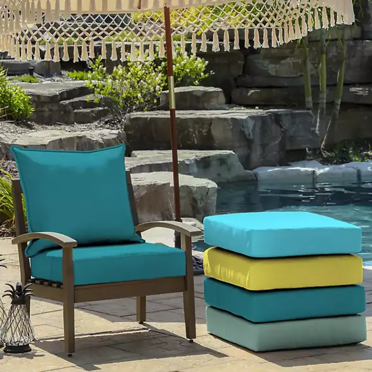 Outdoor Cushions & Pillows-Kirklands Home Lake Texture Outdoor Deep Seat Cushions Blue