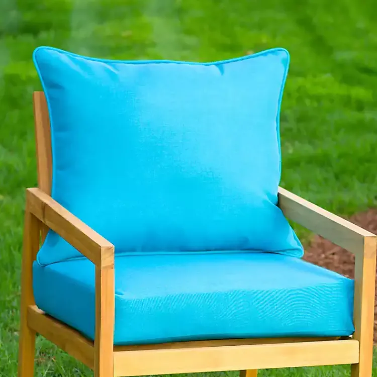 Outdoor Cushions & Pillows-Kirklands Home Lake Texture Outdoor Deep Seat Cushions Blue