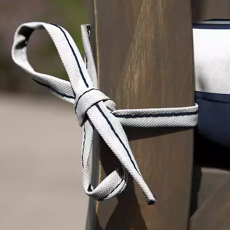 Outdoor Cushions & Pillows-Kirklands Home Sapphire Cabana Stripe Outdoor Seat Cushion Blue