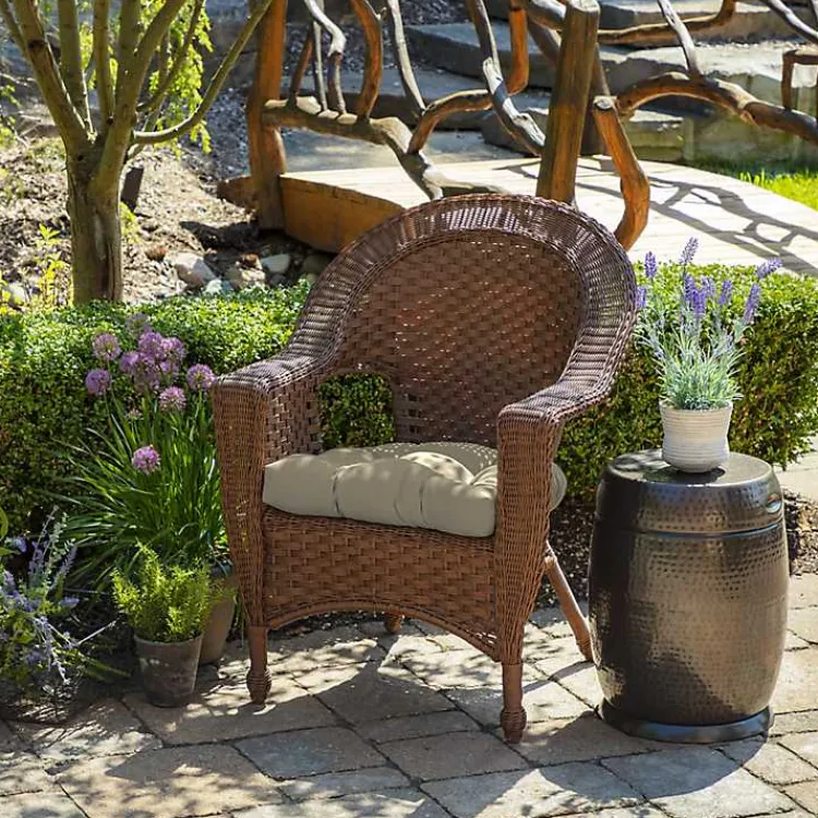 Outdoor Cushions & Pillows-Kirklands Home Taupe Leala 2-pc. Outdoor Wicker Chair Cushion Set Tan