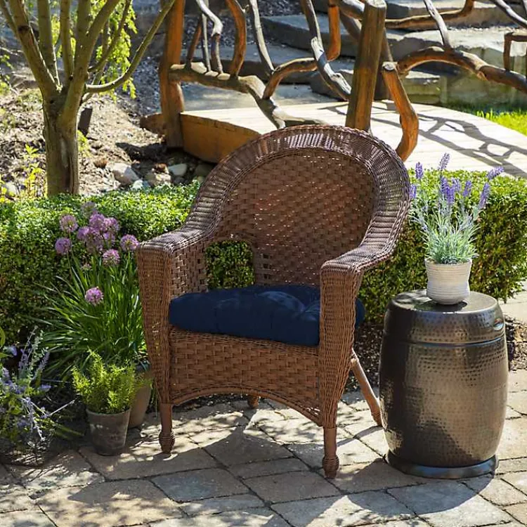 Outdoor Cushions & Pillows-Kirklands Home Sapphire Texture 2-pc. Outdoor Wicker Cushion Set Blue