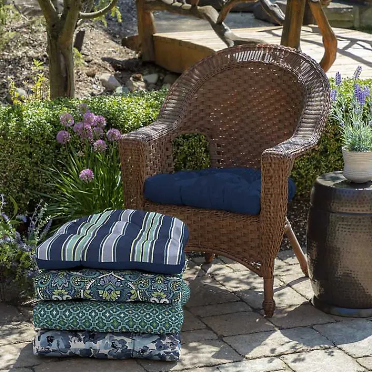 Outdoor Cushions & Pillows-Kirklands Home Sapphire Texture 2-pc. Outdoor Wicker Cushion Set Blue