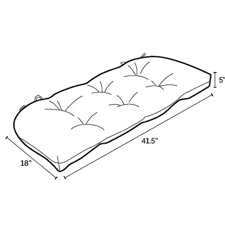 Outdoor Cushions & Pillows-Kirklands Home Taupe Leala Texture Wicker Settee Cushion Tan