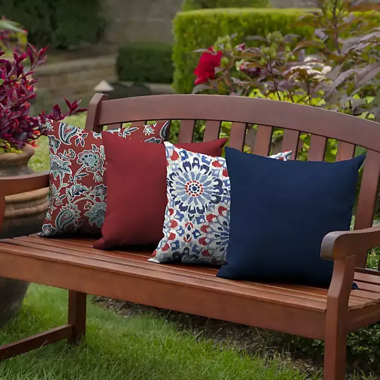 Outdoor Cushions & Pillows-Kirklands Home Sapphire Texture Outdoor Pillows, Set of 2 Blue