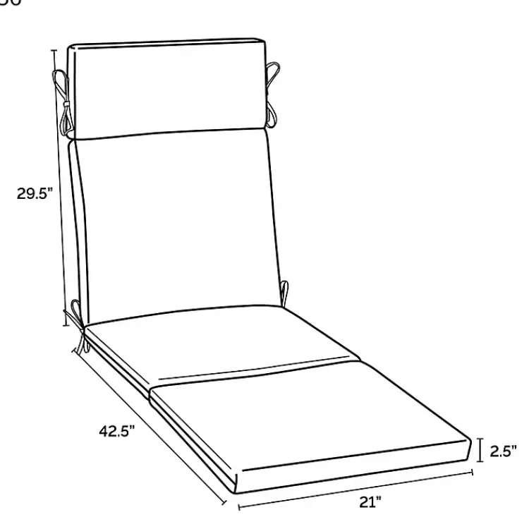 Outdoor Cushions & Pillows-Kirklands Home Sapphire Leala Texture Outdoor Chaise Cushion Blue