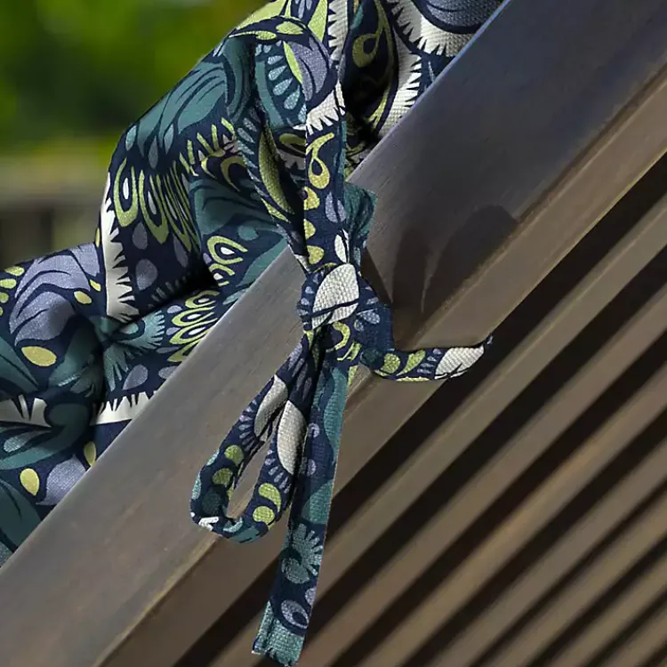 Outdoor Cushions & Pillows-Kirklands Home Sapphire Damask Outdoor Chaise Cushion