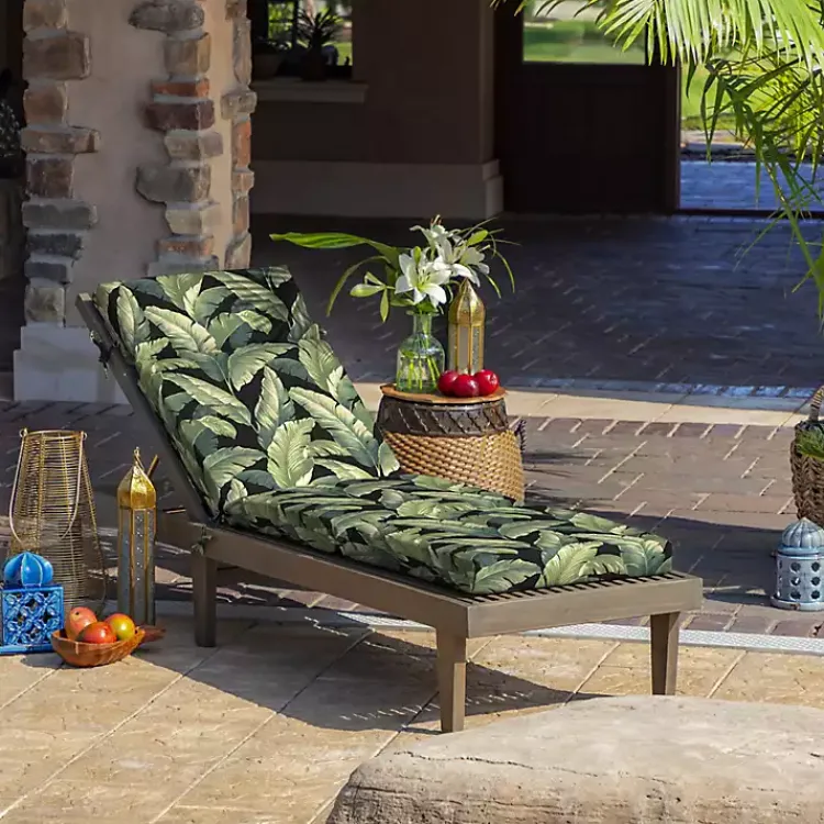 Outdoor Cushions & Pillows-Kirklands Home Onyx Cebu Outdoor Chaise Cushion