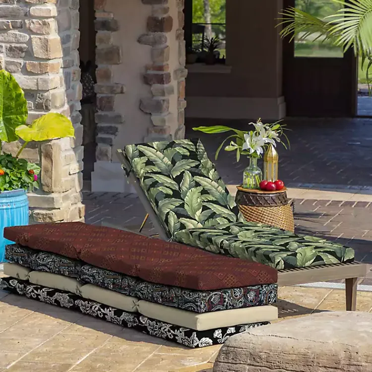 Outdoor Cushions & Pillows-Kirklands Home Onyx Cebu Outdoor Chaise Cushion