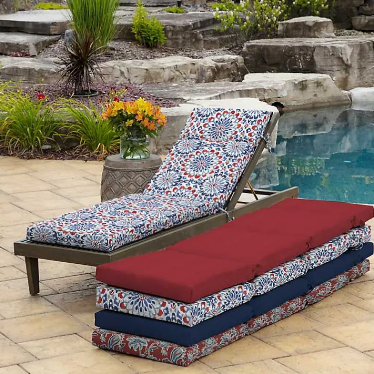 Outdoor Cushions & Pillows-Kirklands Home Clark Outdoor Chaise Cushion, 72 in.