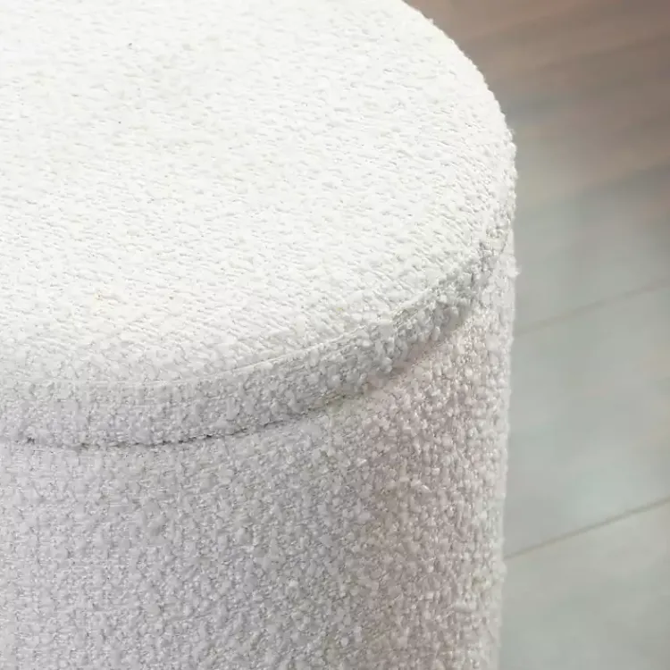 Benches & Ottomans-Kirklands Home Boucle Storage Ottoman White