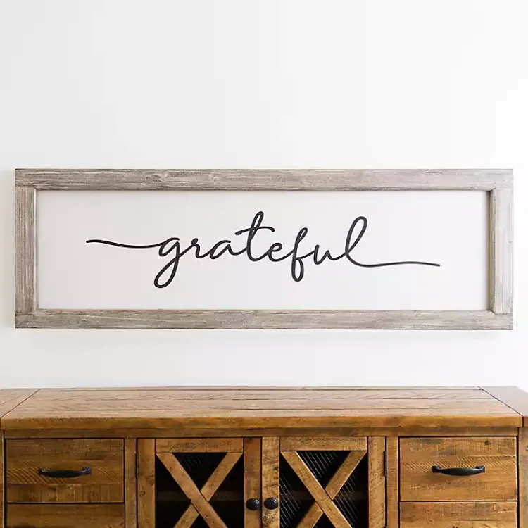 Wall Quotes & Signs-Kirklands Home Grateful Wooden Wall Plaque