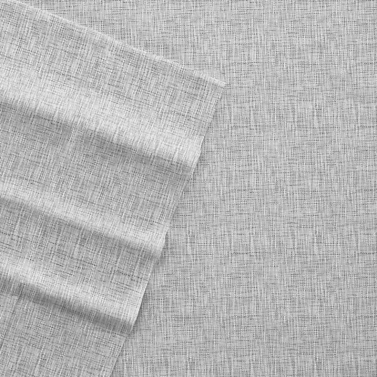 Bed Sheets-Kirklands Home Light Chambray 4-Pc. King Bed Sheet Set Gray
