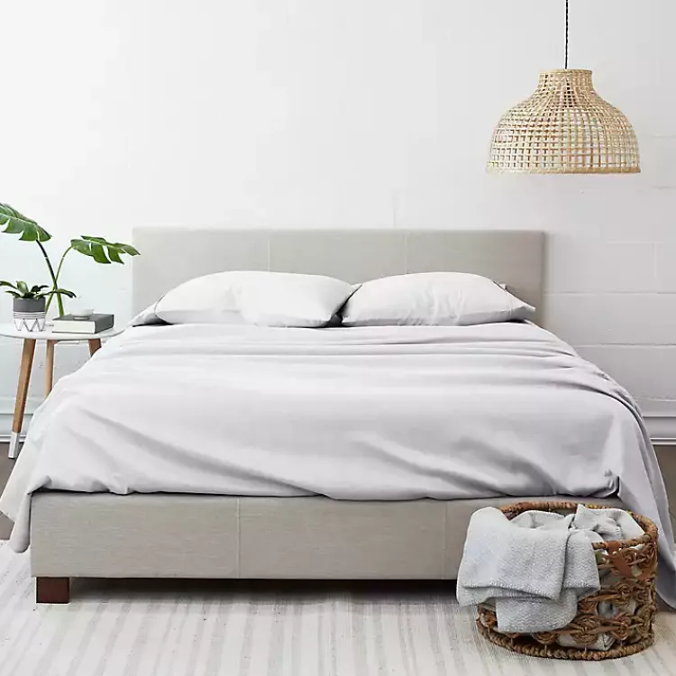 Bed Sheets-Kirklands Home Chambray 4-pc. Queen Bed Sheet Set White