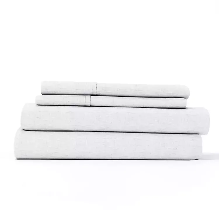 Bed Sheets-Kirklands Home Chambray 4-pc. Queen Bed Sheet Set White