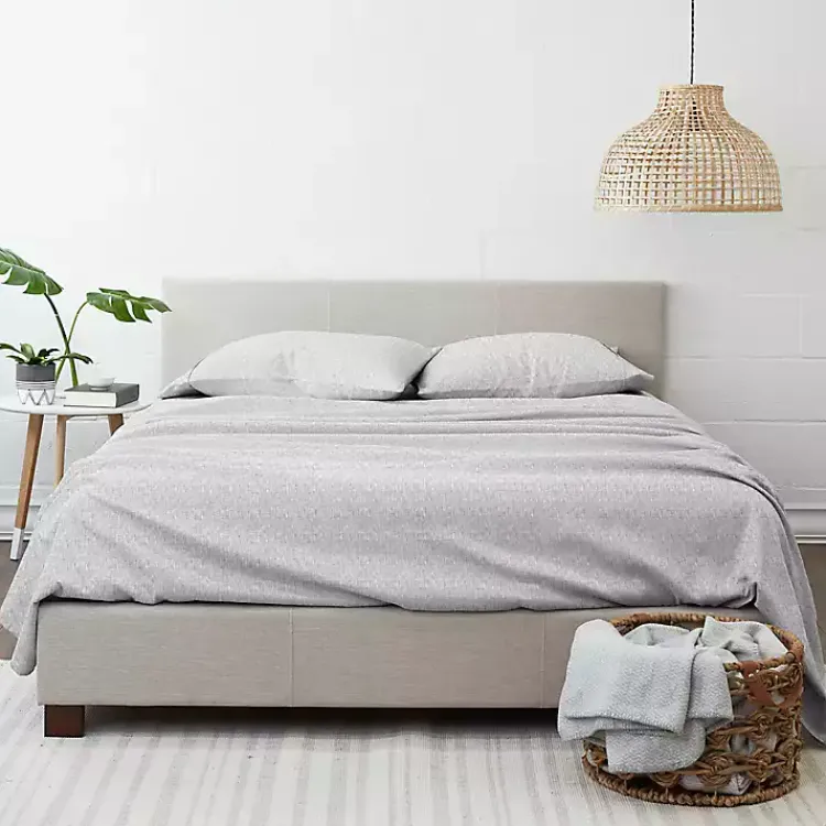 Bed Sheets-Kirklands Home Chambray 3-pc. Twin Sheet Set Gray