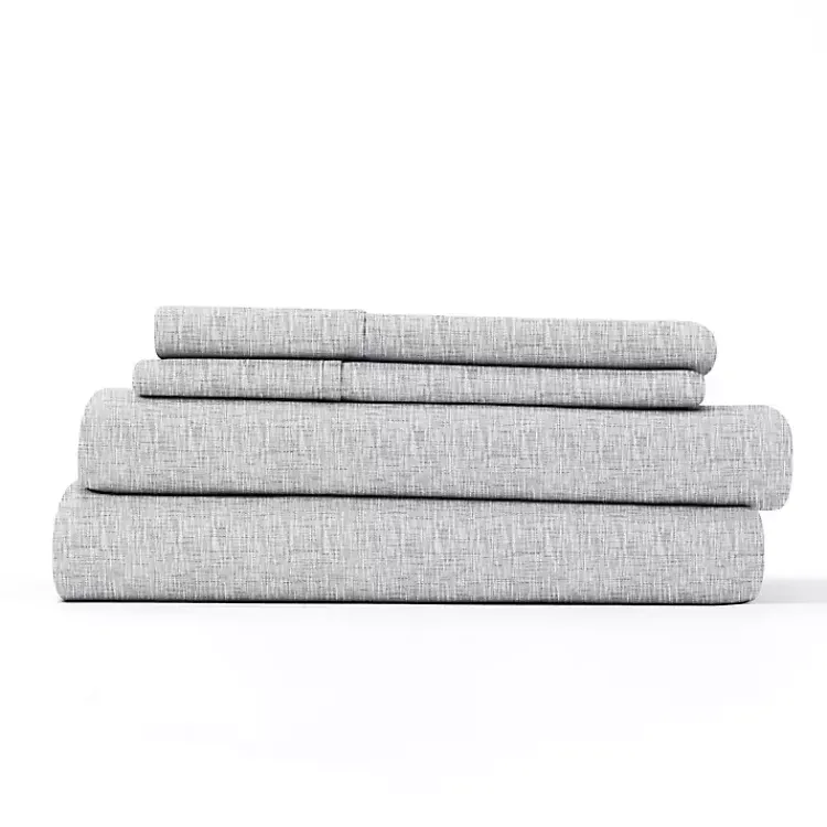 Bed Sheets-Kirklands Home Chambray 3-pc. Twin Sheet Set Gray