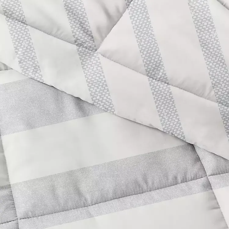 Comforters-Kirklands Home Blue Faded Stripe 3-pc. Queen Comforter Set
