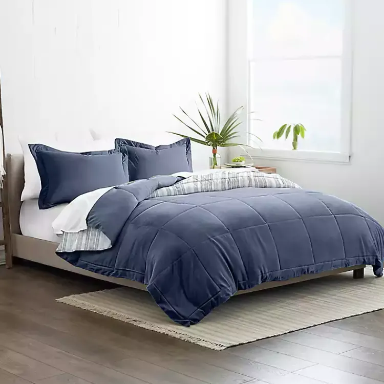 Comforters-Kirklands Home Navy Farmhouse Dreams Queen 3-pc. Comforter Set