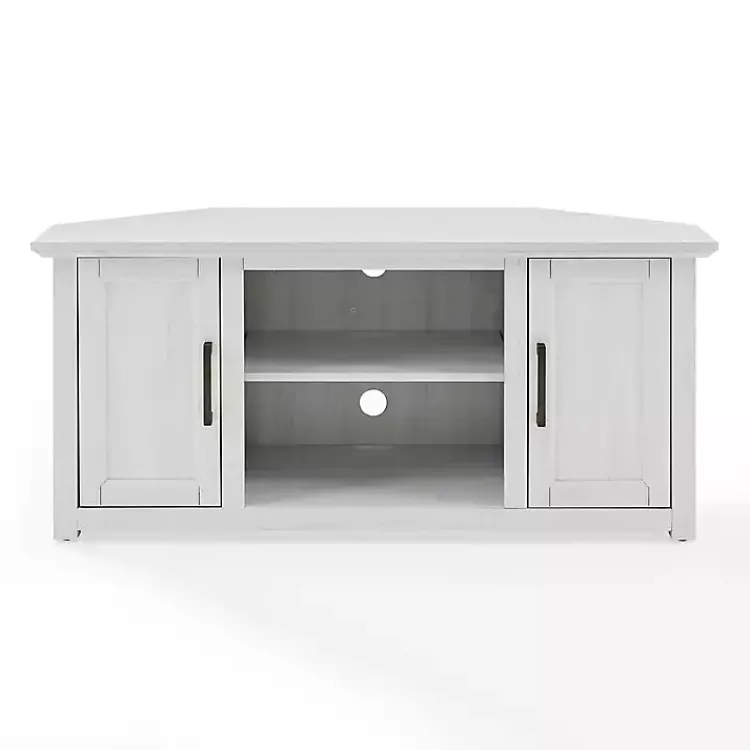 Tv Stands & Media Consoles-Kirklands Home Rustic White Katy-Corner TV Stand