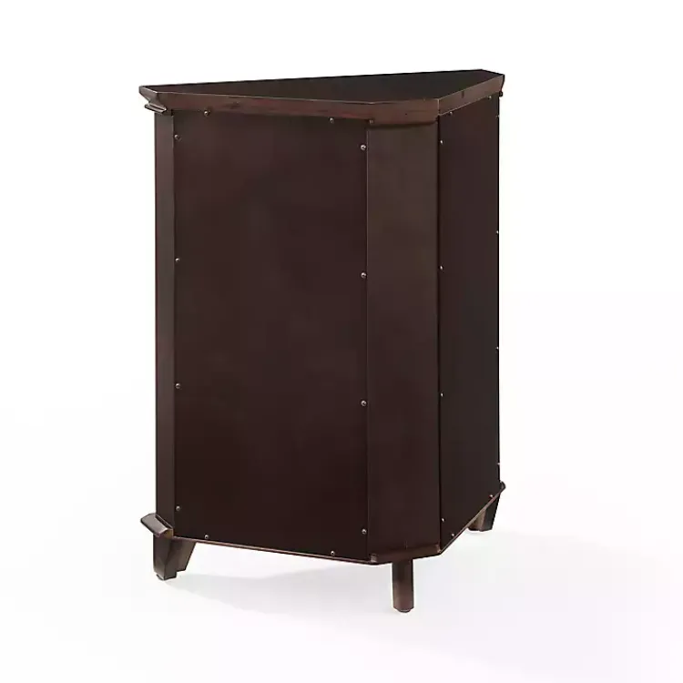 Bathroom Furniture-Kirklands Home Nikki Dark Wooden Corner Cabinet Brown