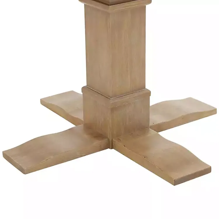 Dining Tables-Kirklands Home Round Brown Wood Pedestal Base Dining Table